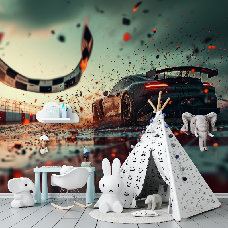 Papier peint voiture jeu video tapisserie murs