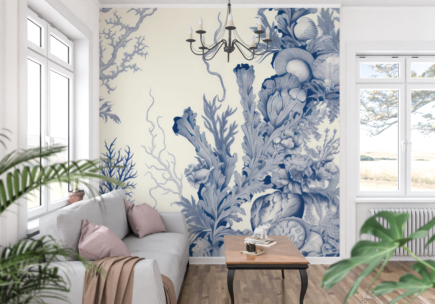 Papier Peint Toile De Jouy Theme Marin - tapisserie