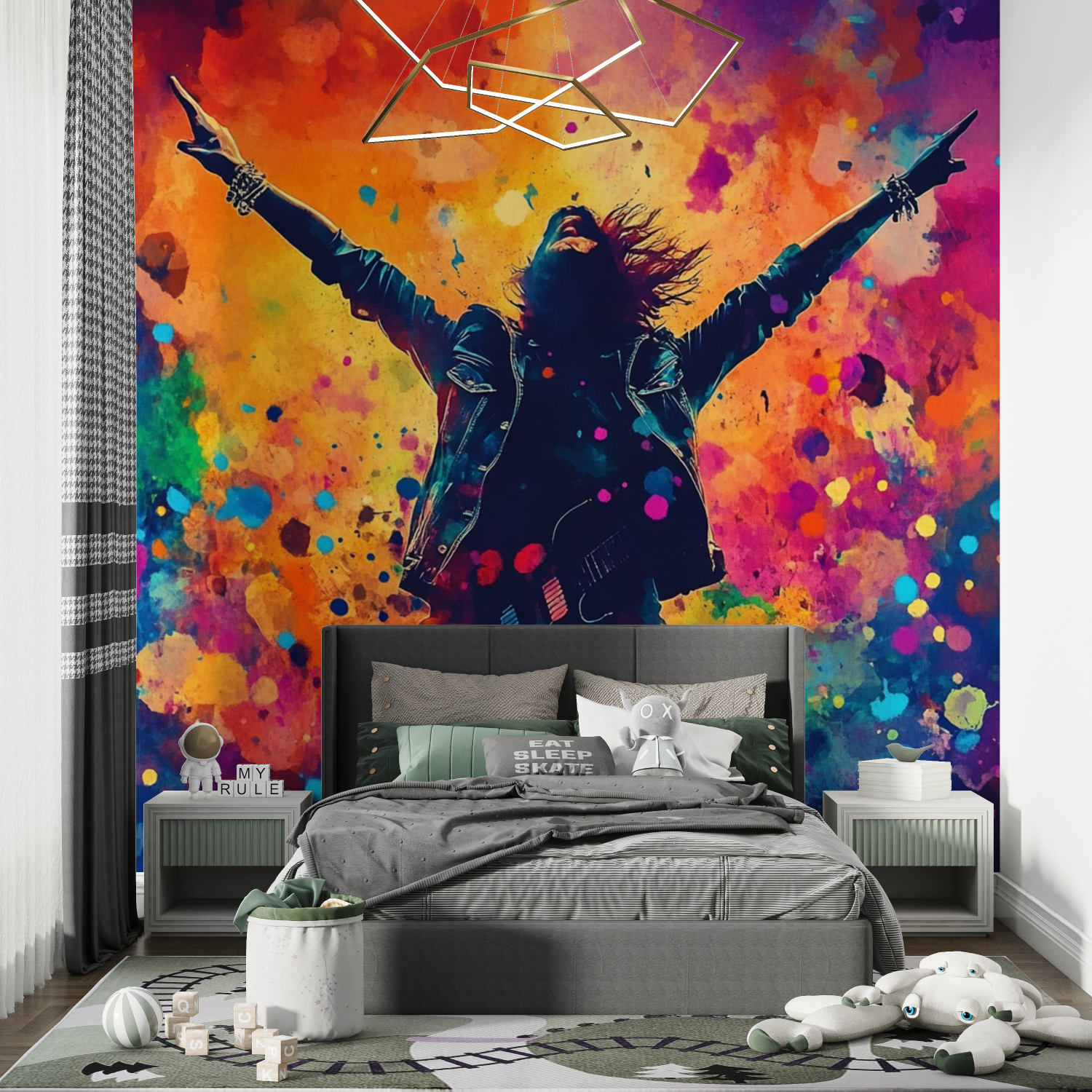 Papier peint rock star colorful chambre de garcon