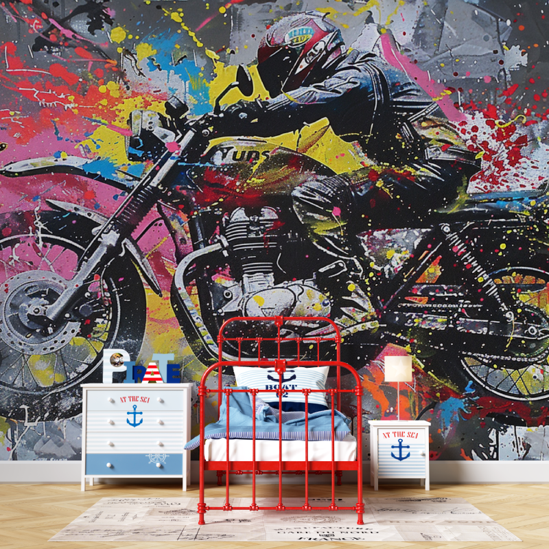 Papier peint graffiti biker garcon567