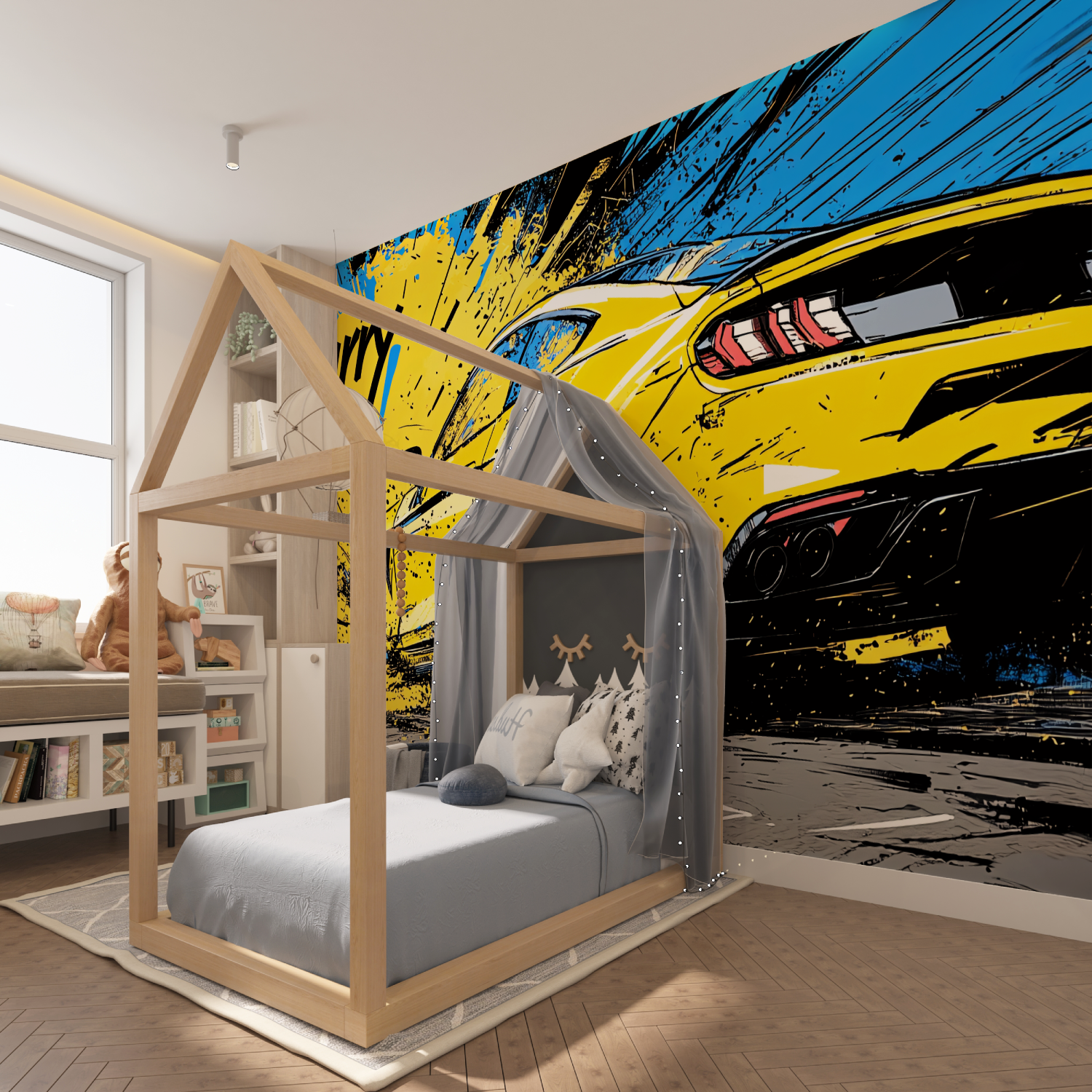 Papier peint graffiti voiture ados tapisserie hero