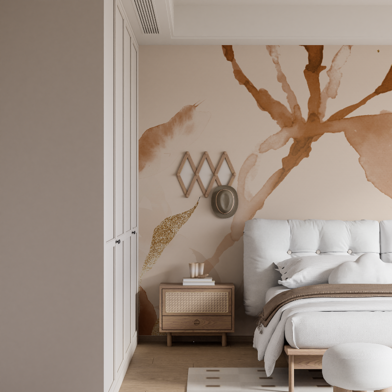 Papier peint aquarelle pour salon mural