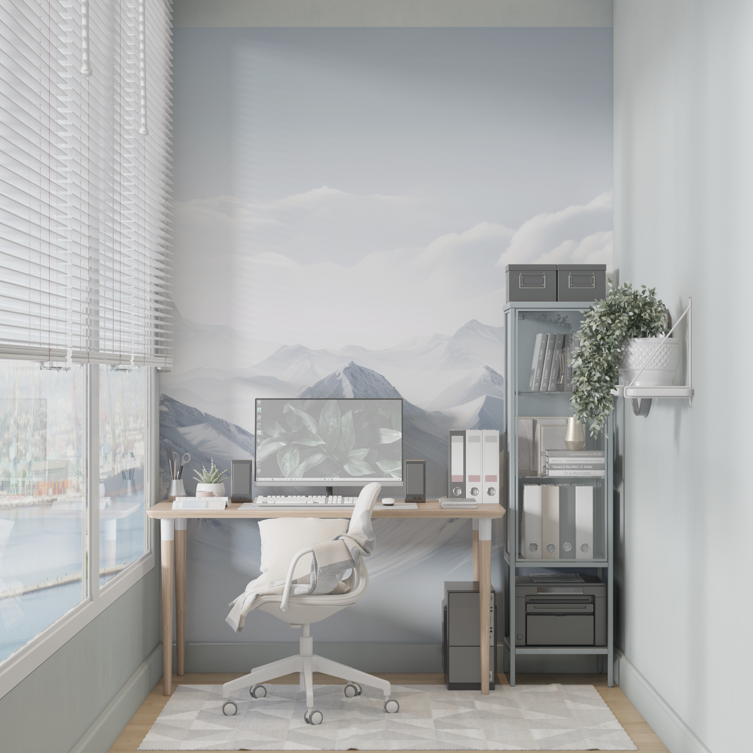 Papier peint aquarelle alpes merlin leroy