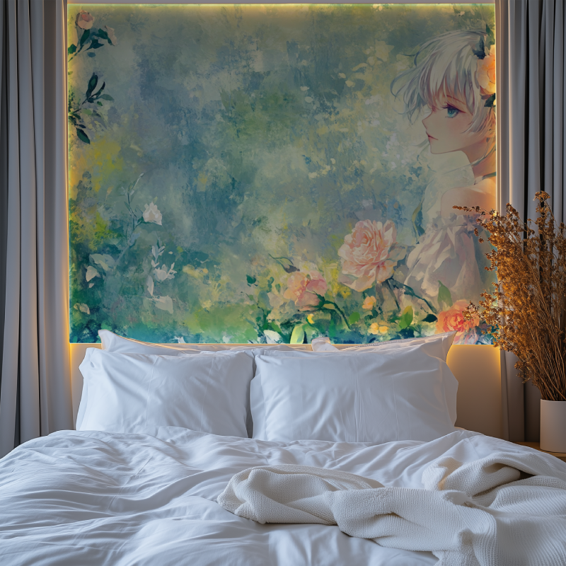 Papier peint vintage floral chambre premium