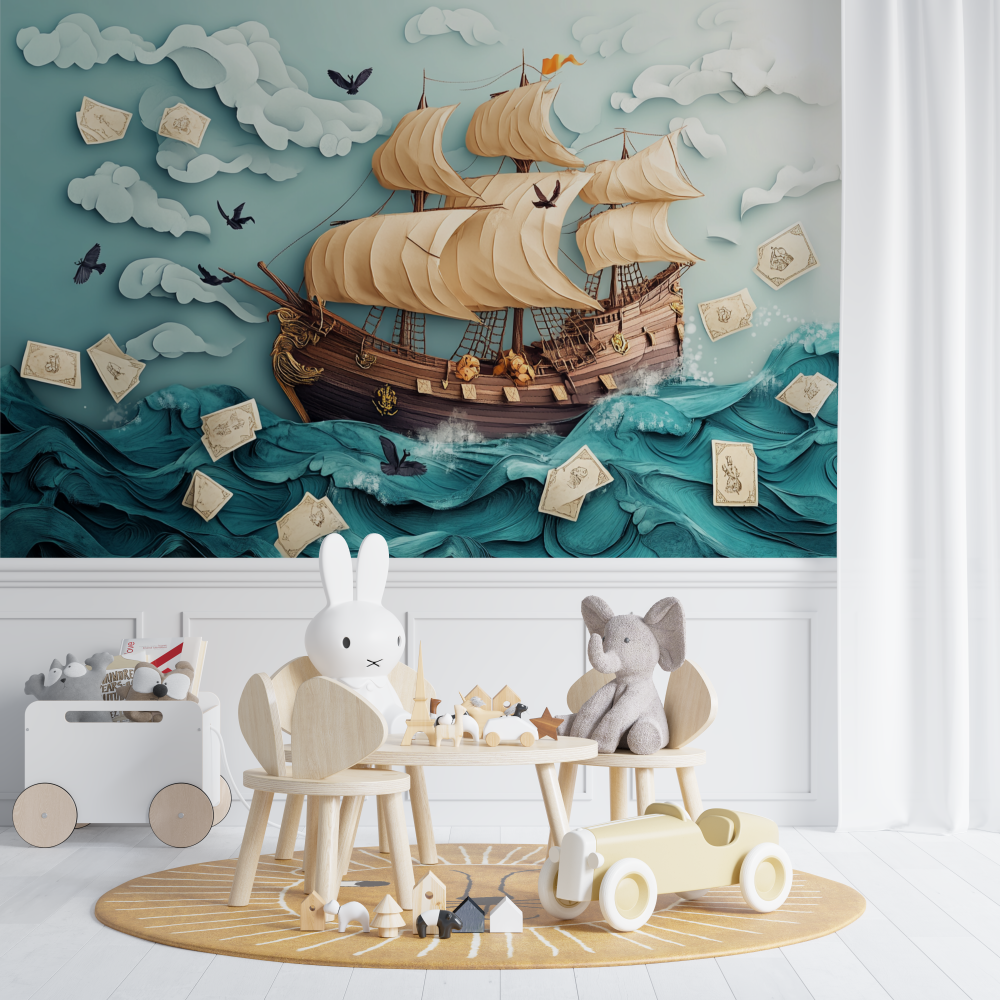 Papier peint pirates pour enfants chambre de bebe