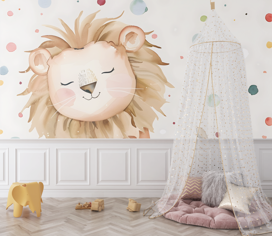 Papier peint lion chambre bebe bebe