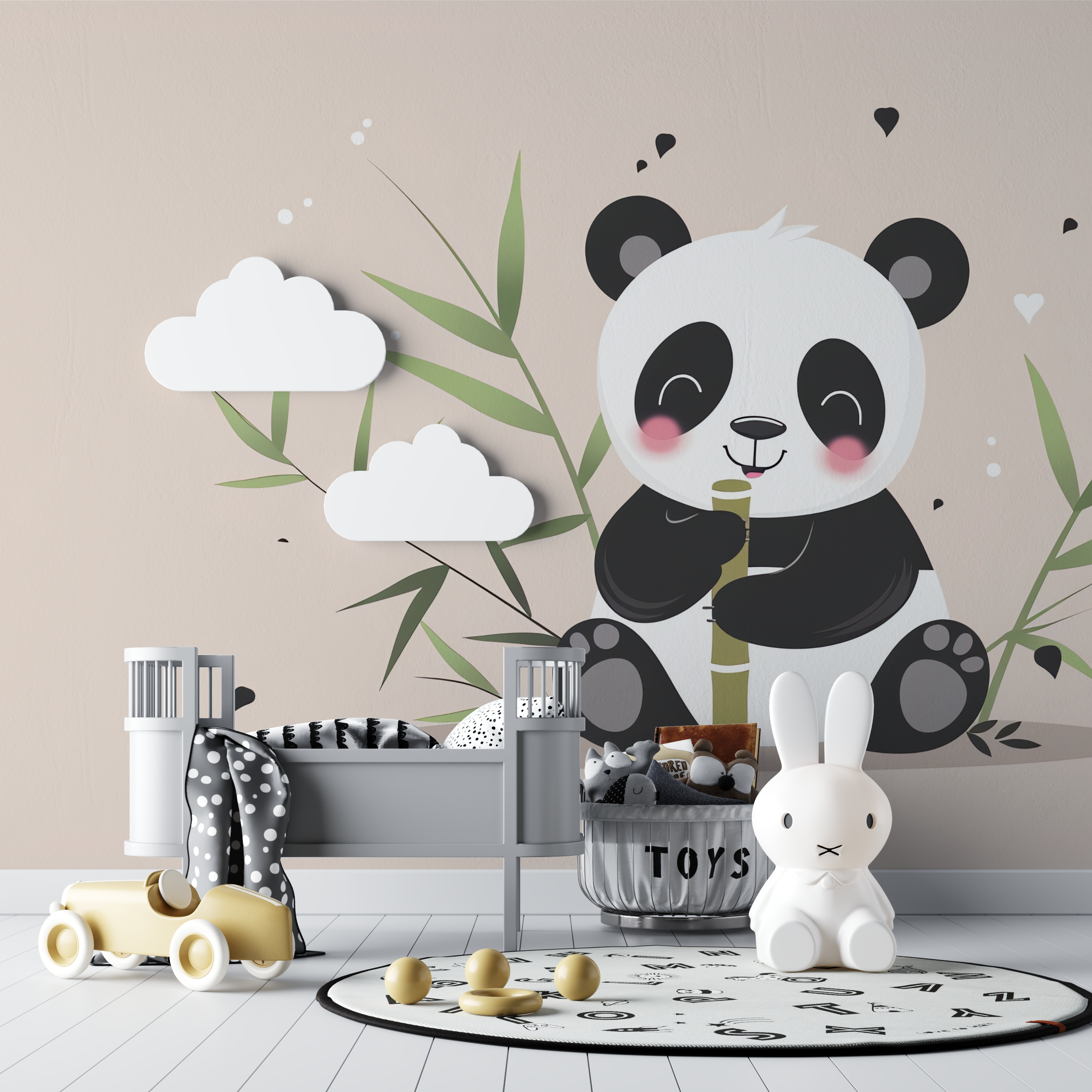 Pastel panda illustration bebe tipi