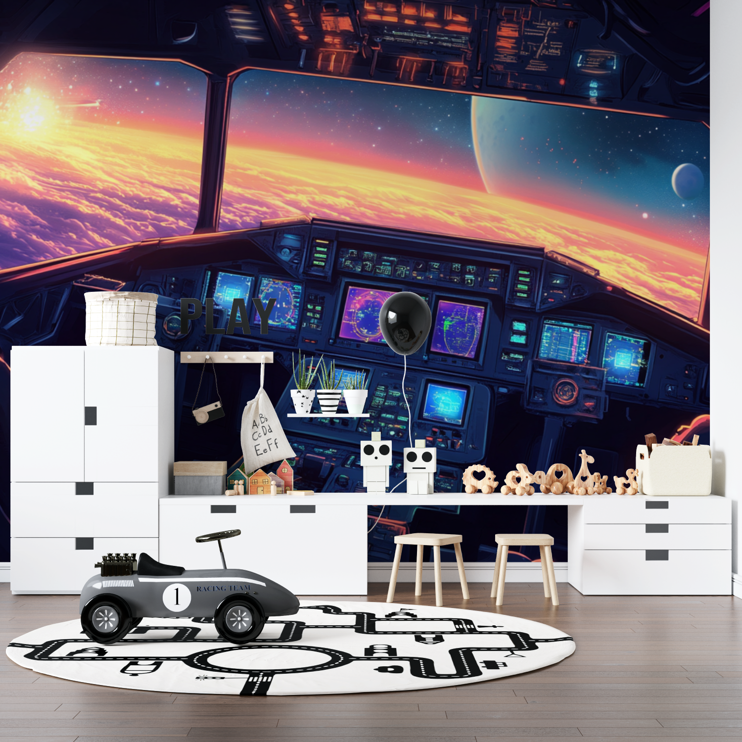 Papier peint cockpit vaisseau pano anime