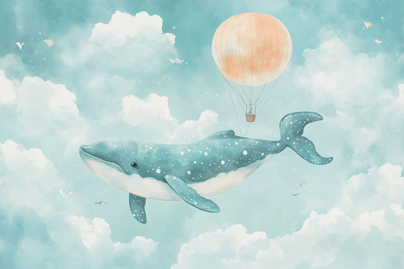 Papier Peint Marin Exploration Baleine du Ciel