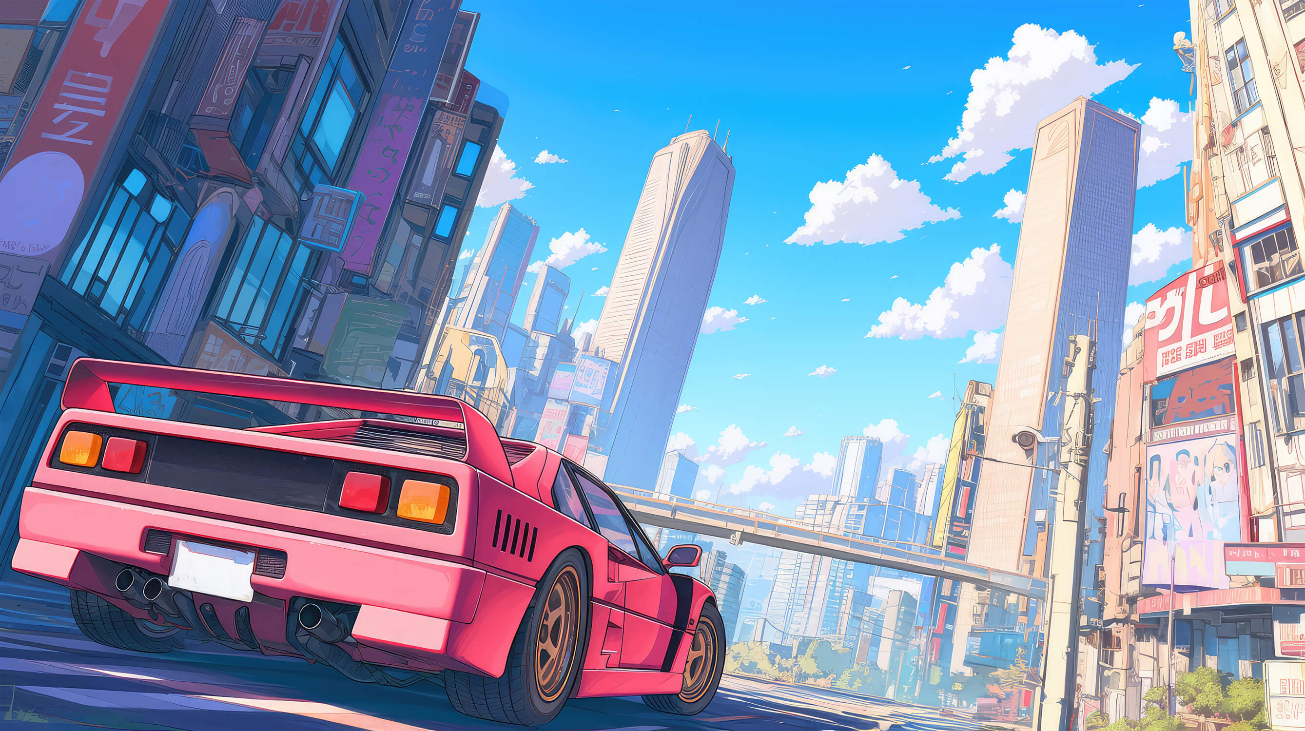 Papier Peint Voiture Style Anime