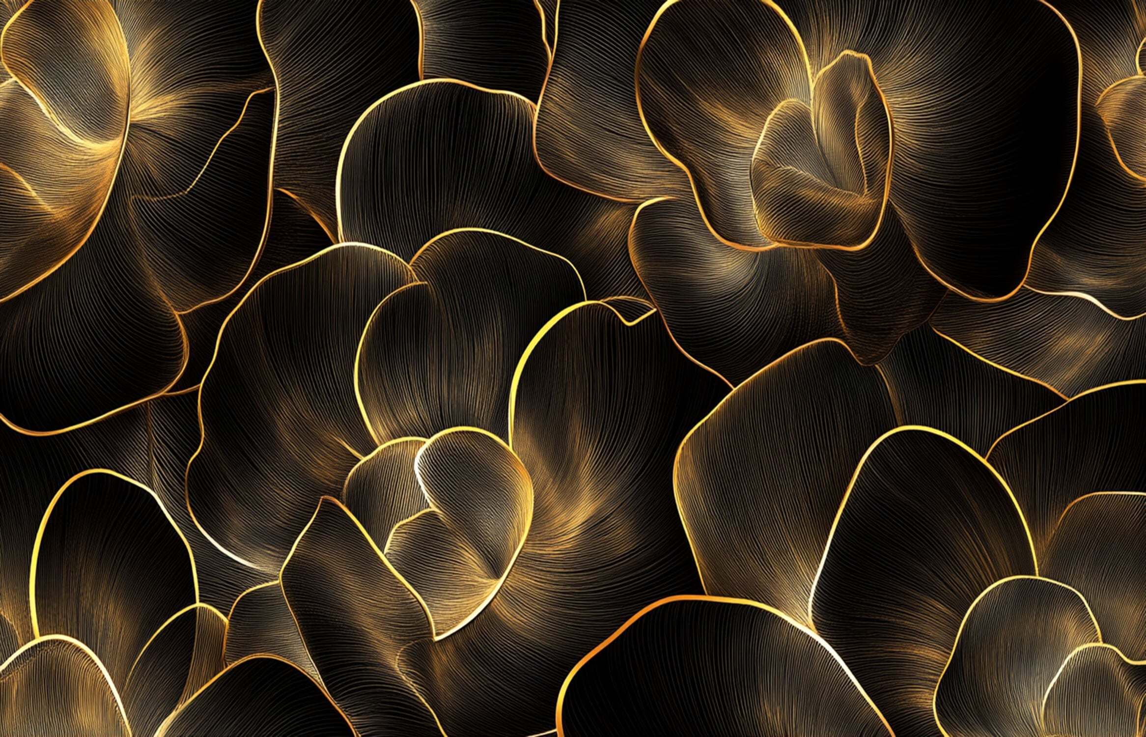 Papier Peint Doré Noir