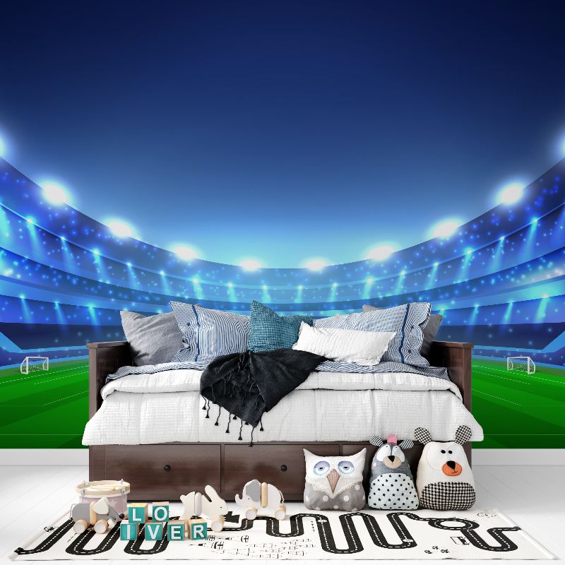 Papier peint terrain de foot tapisserie pour ado