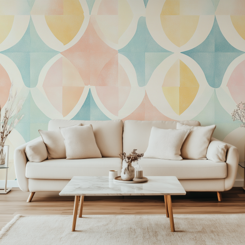 Papier peint vintage retro canape simple