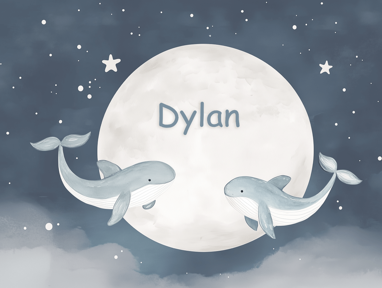 Papier Peint Prénom Baleines