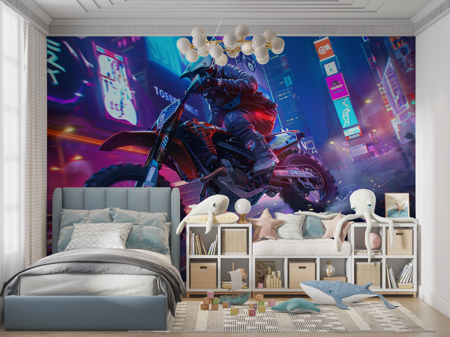 Papier peint garcons moto cross panoramique garcon