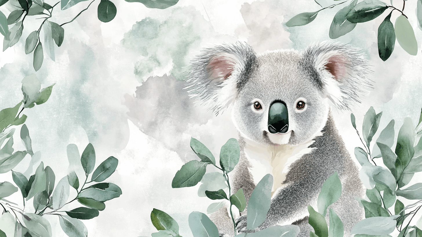 Papier Peint Koala Rêve Dans La Brume