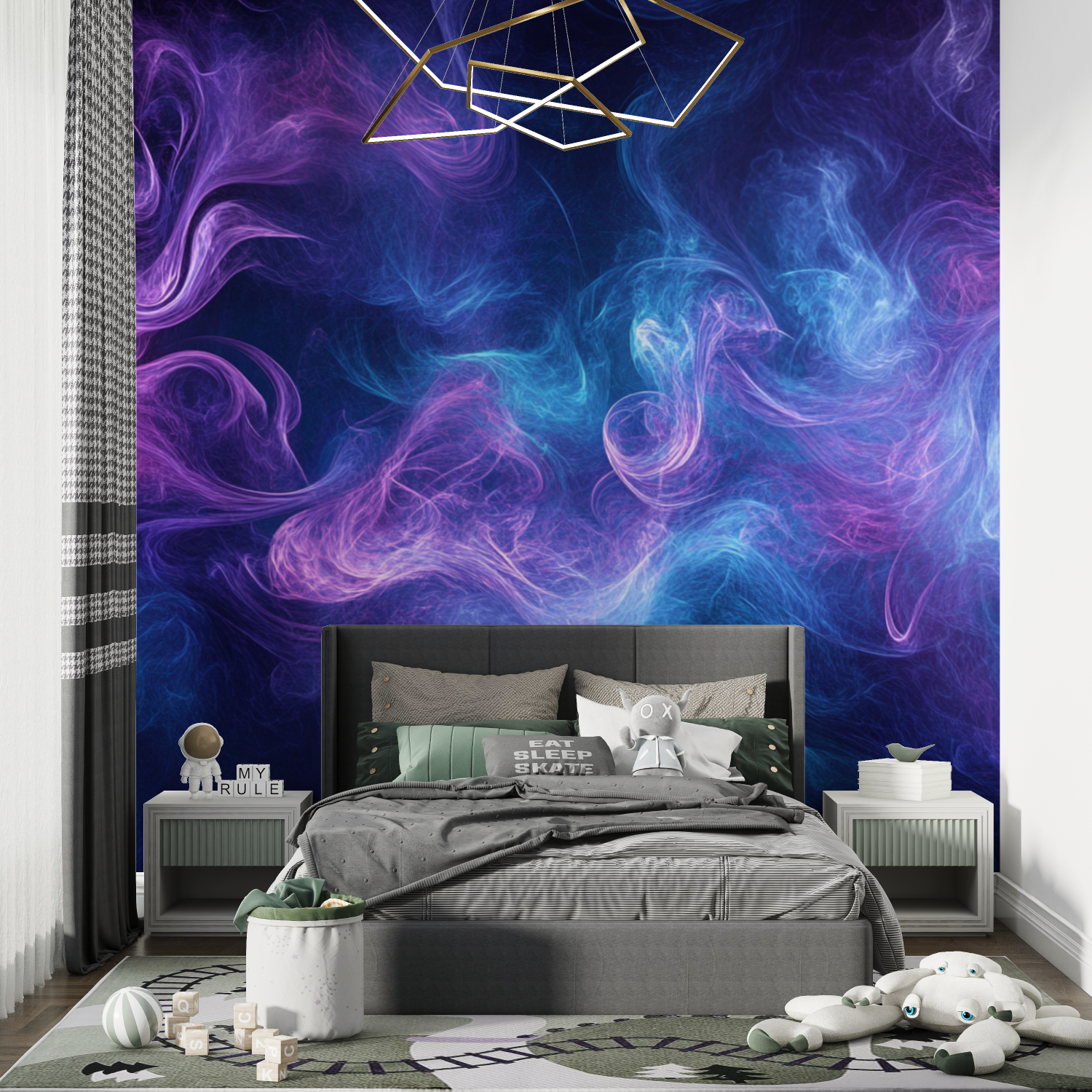 Papier peint fumee mysterieuse chambre de garcon