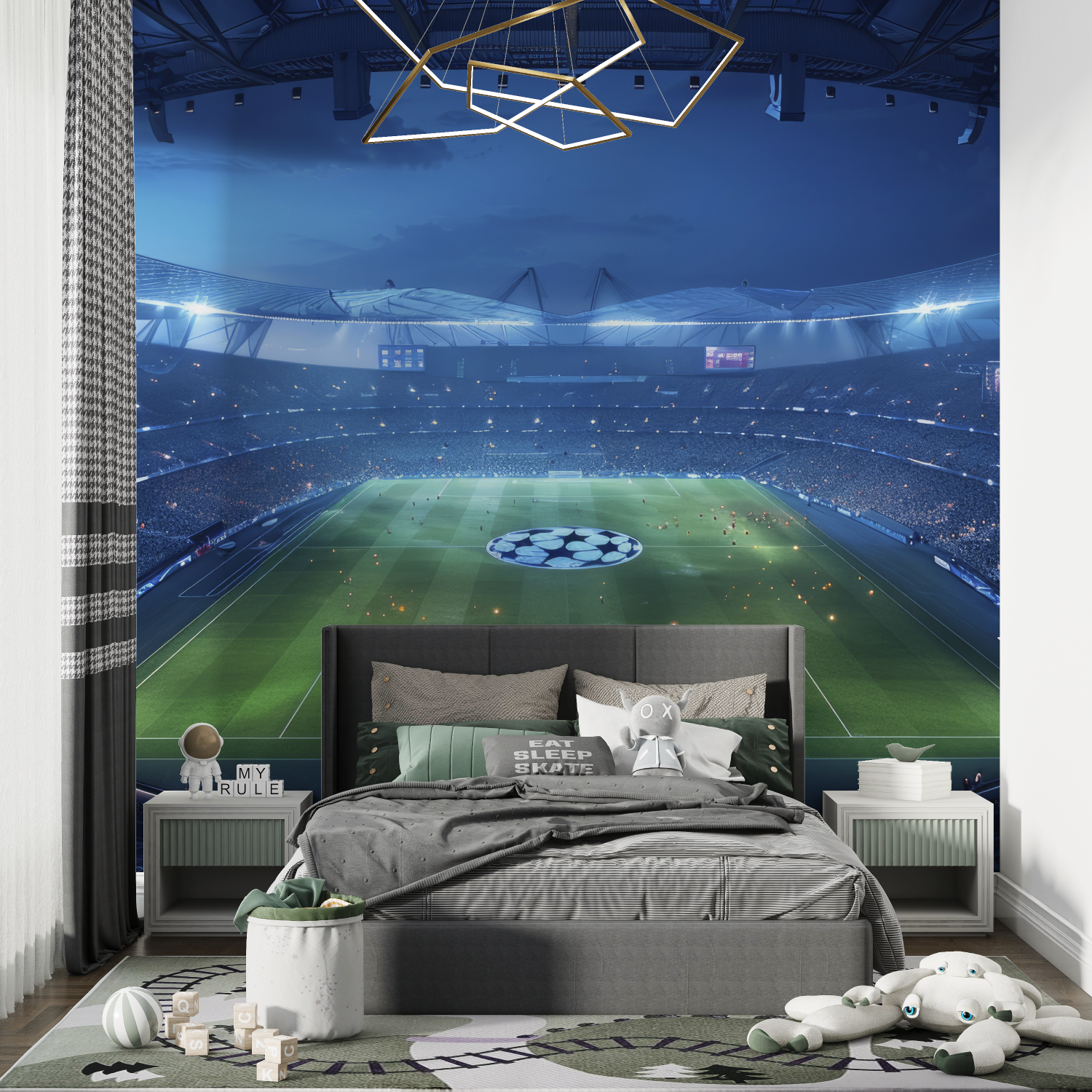 Papier peint foot champions league chambre de garcon