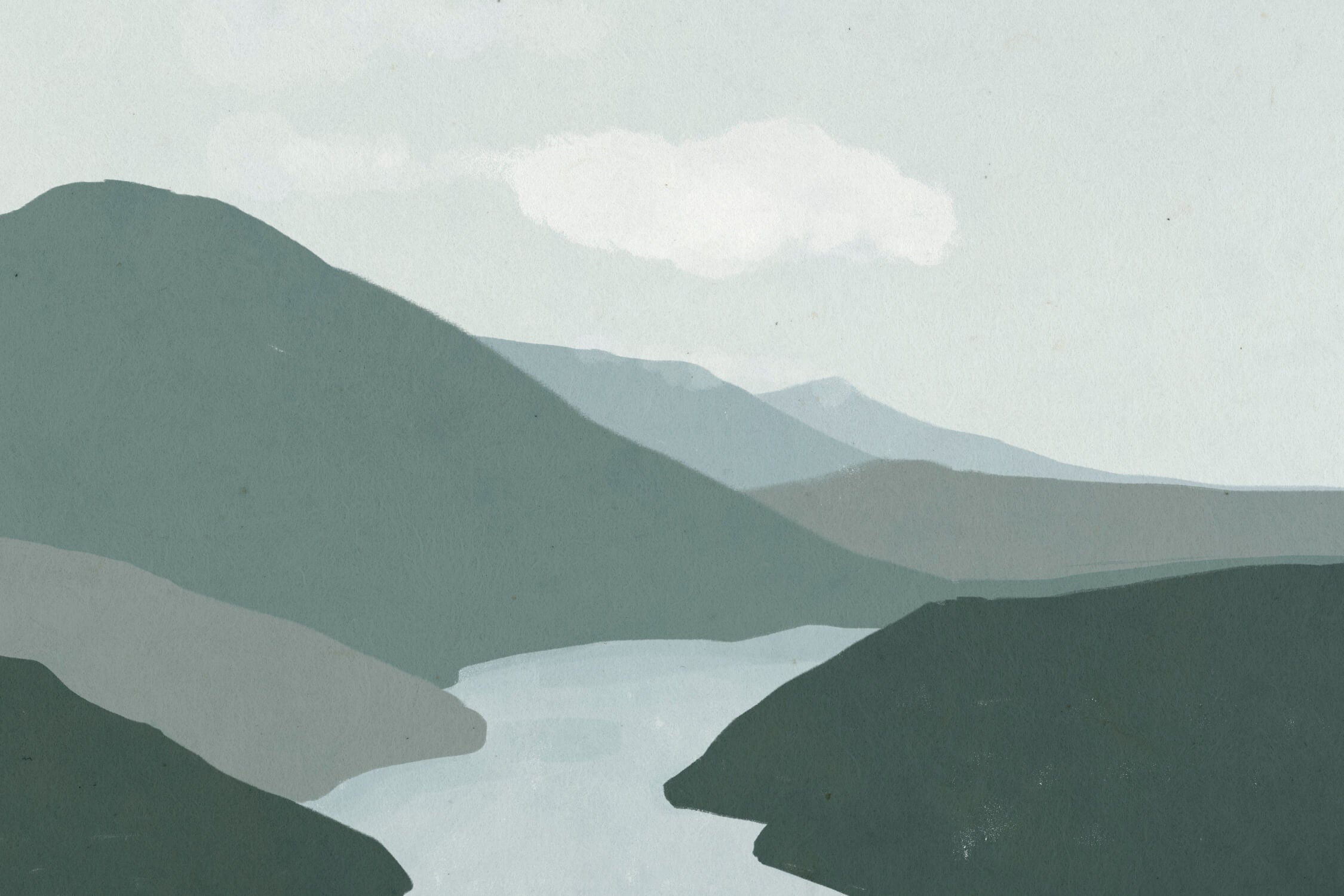 Papier Peint Aquarelle Paysage Nordique