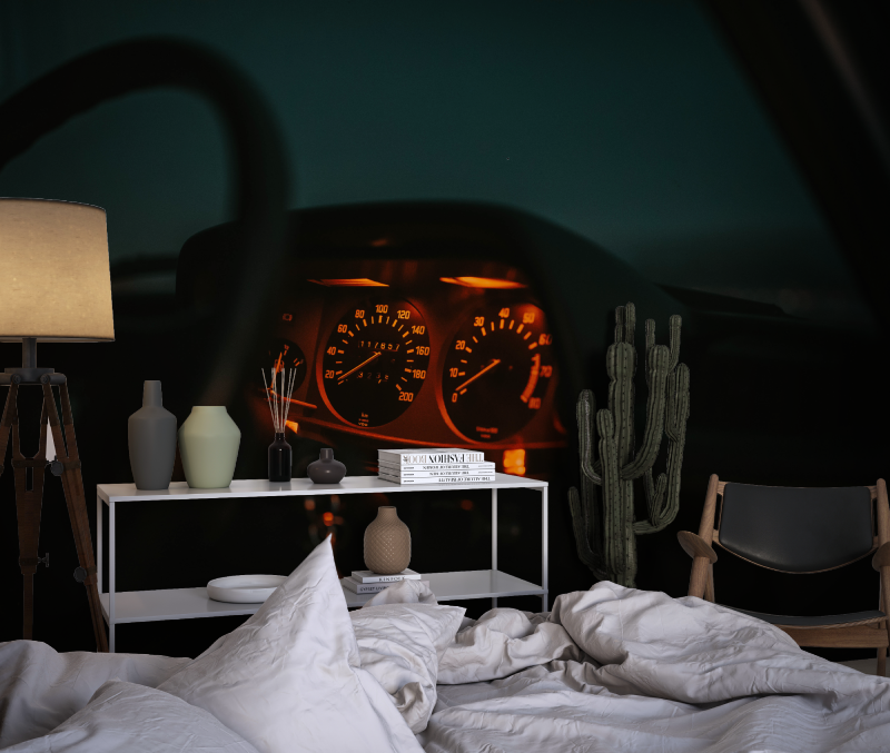 Papier peint 3d tableau de bord voiture chambre dado1