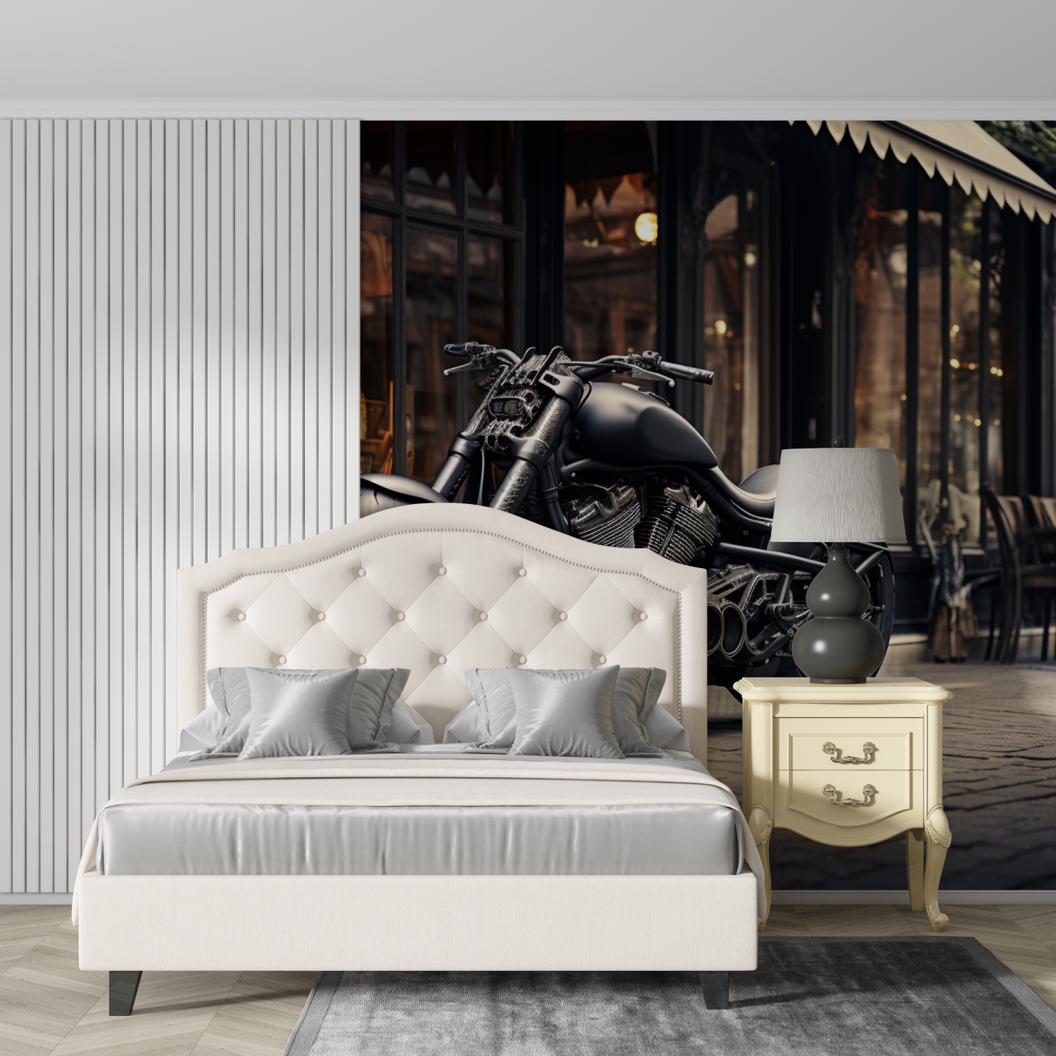 Papier peint panoramique moto harley davidson design