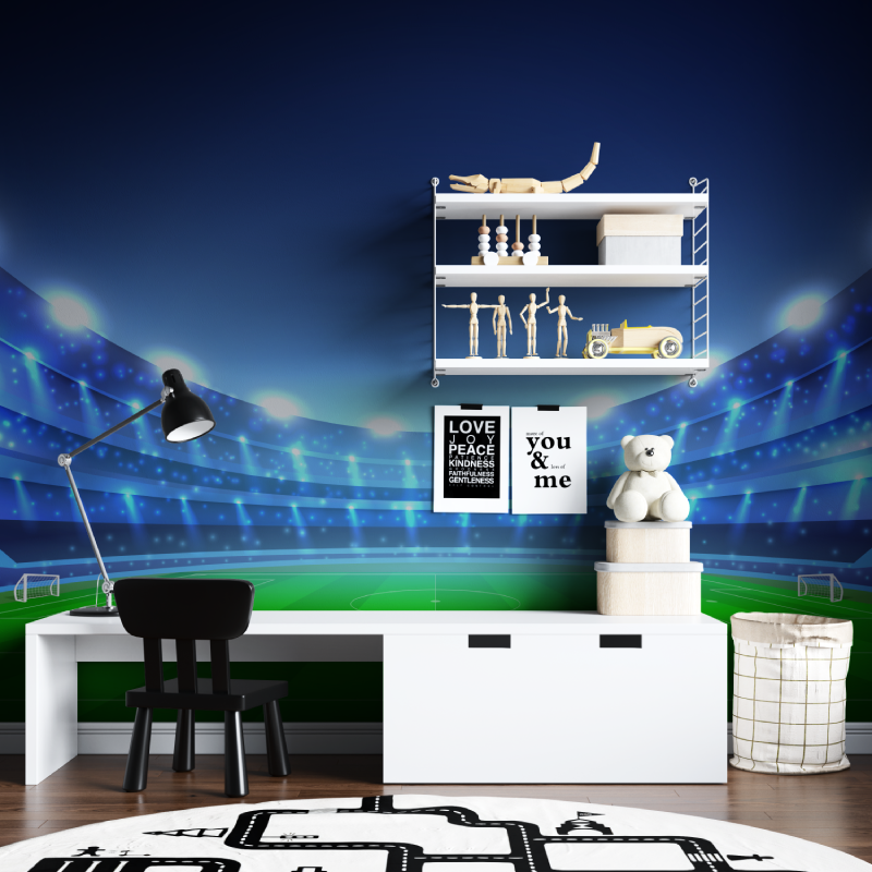 Papier peint terrain de foot tapisserie chambre ados