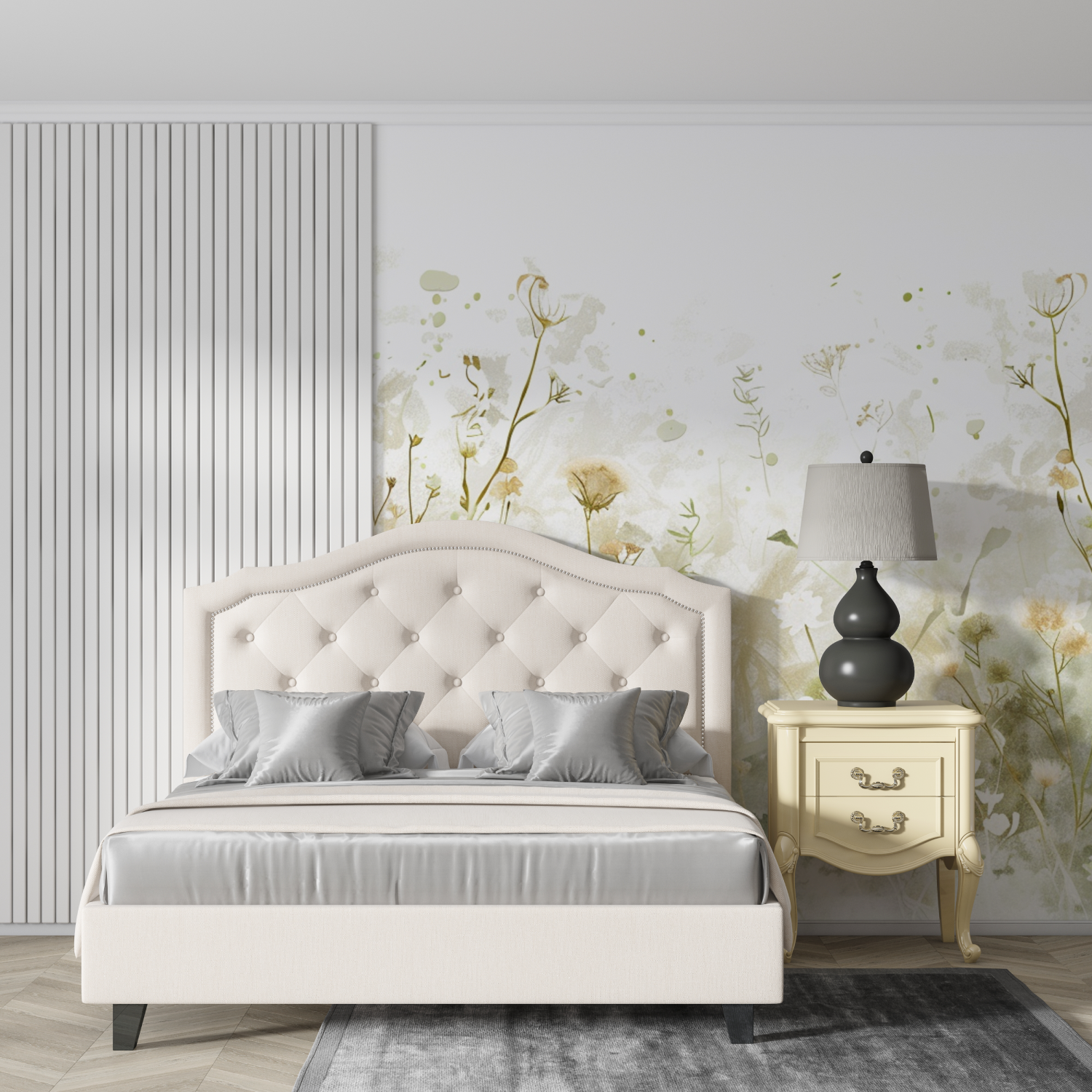 Papier peint aquarelle fleurs dessin design