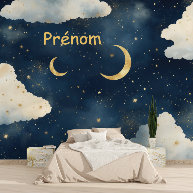 Papier peint prenom nuages ciel etoile 1815