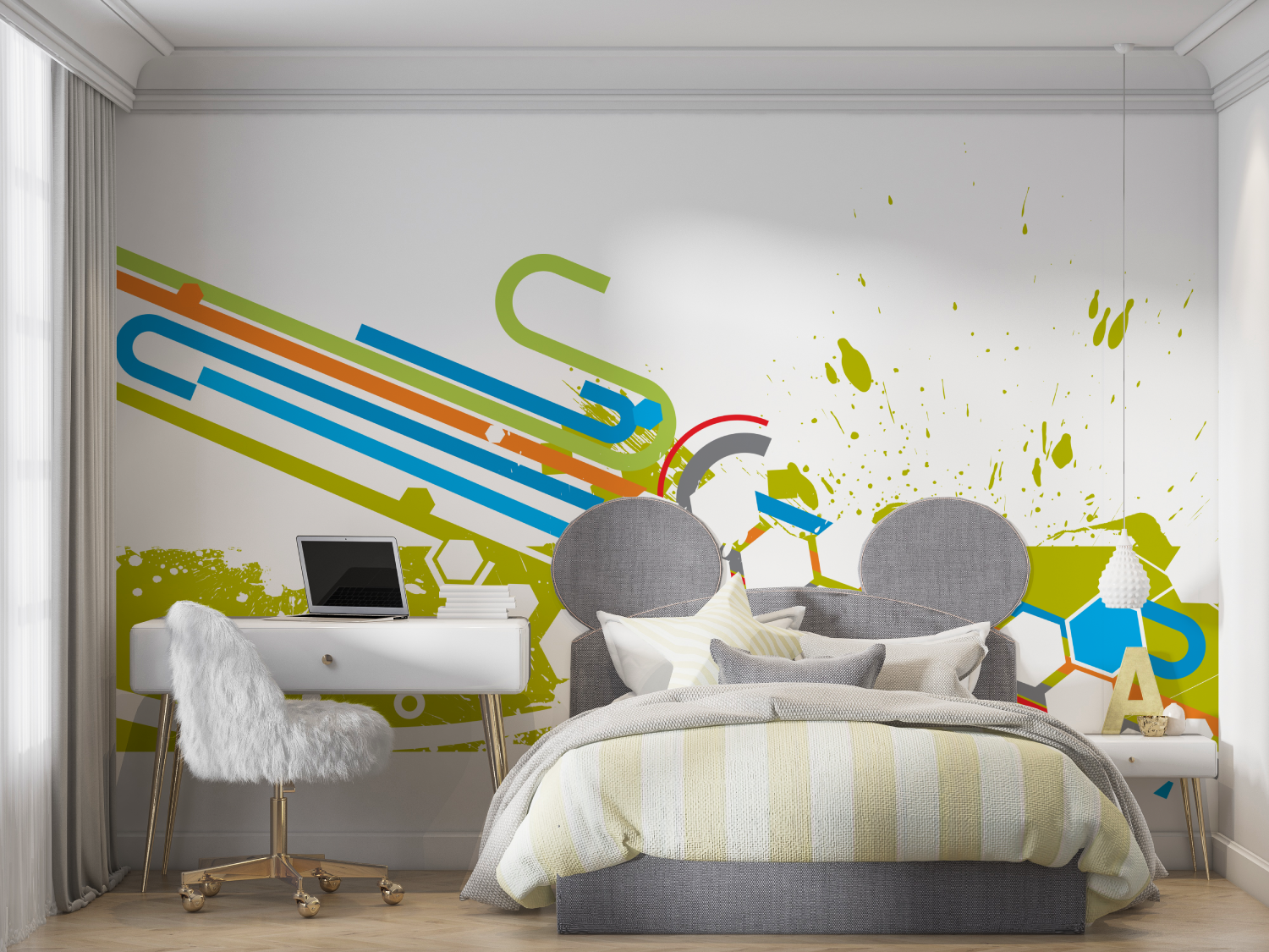 Papier peint logo foot mur chambre panoramique