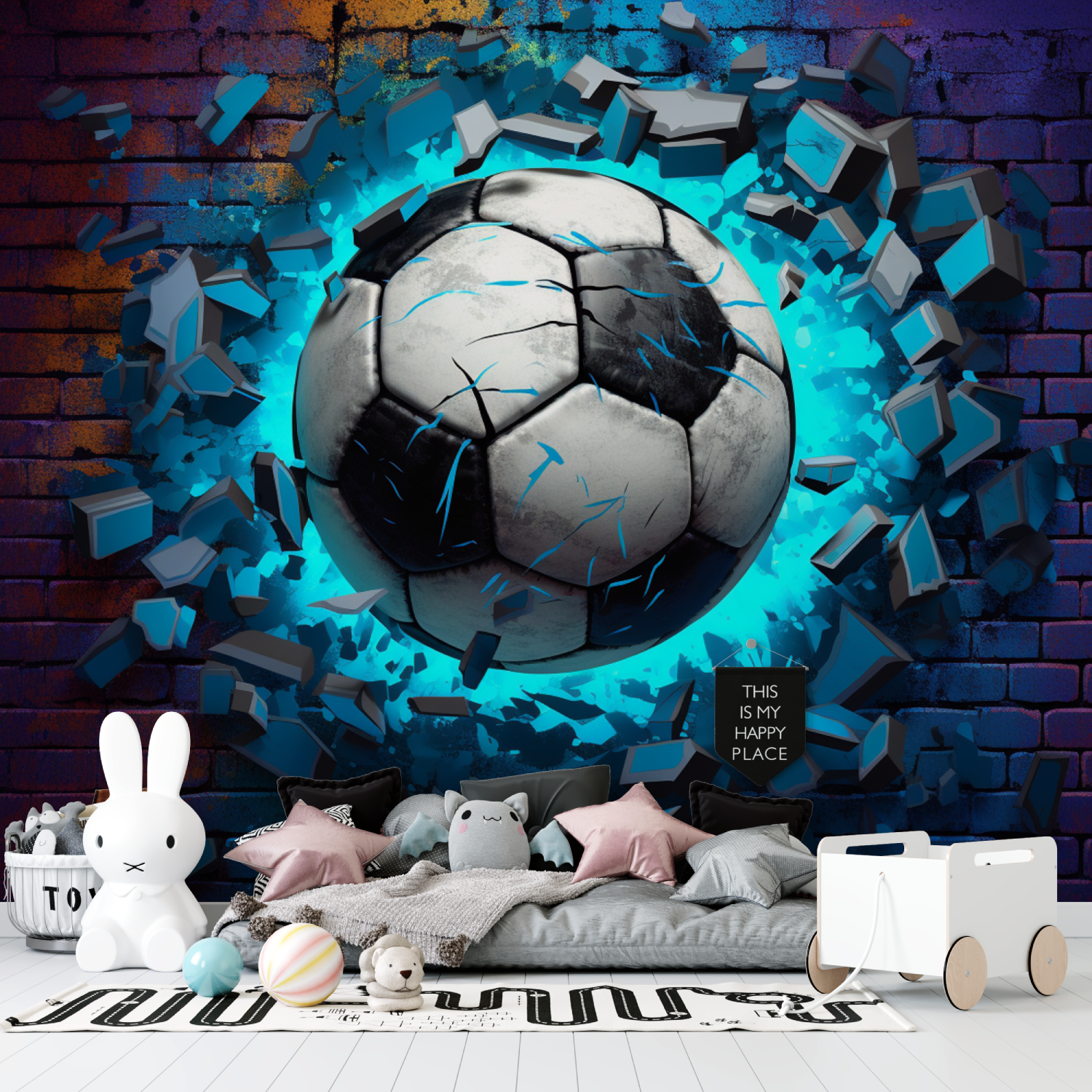 Papier peint grafiti foot tapisserie garcon