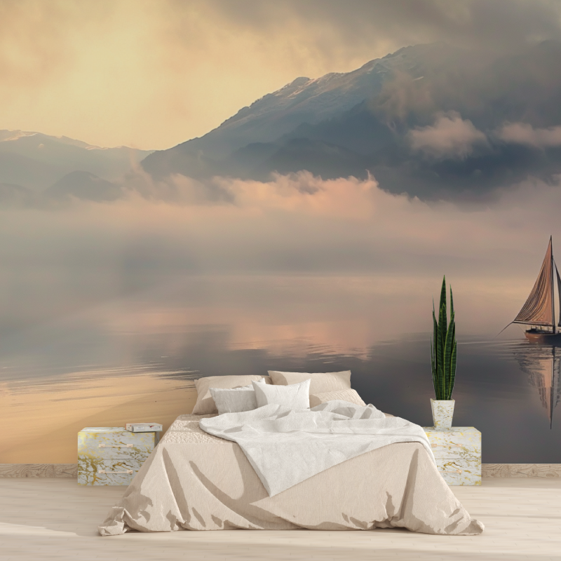 Papier peint lac annecy navigation tapisserie 2025