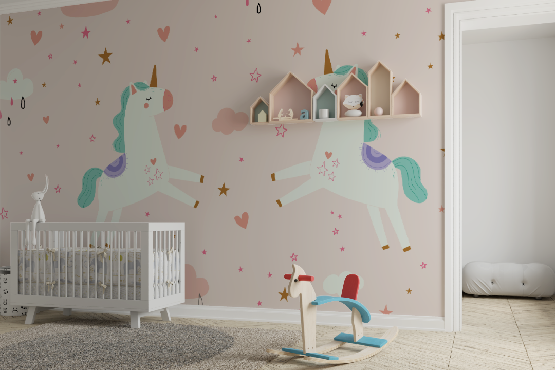 Papier Peint Bébé Licornes - chabre bébé