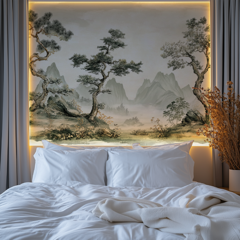 Papier peint arbre chinois chambre premium
