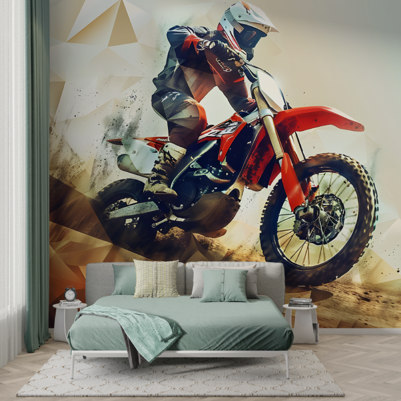 Papier peint garcons moto chambre garcon123