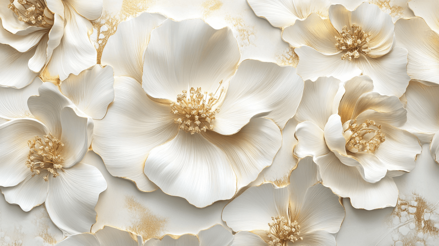 Papier Peint Fleur Doré