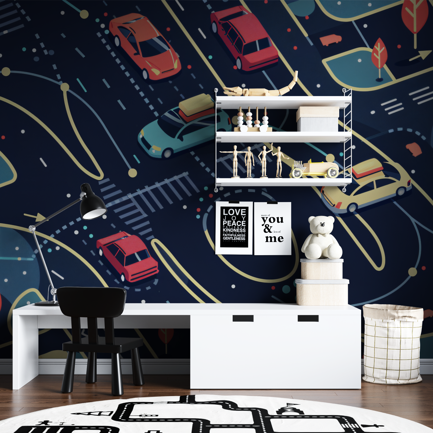 Papier peint voiture circuit tapisserie garcon