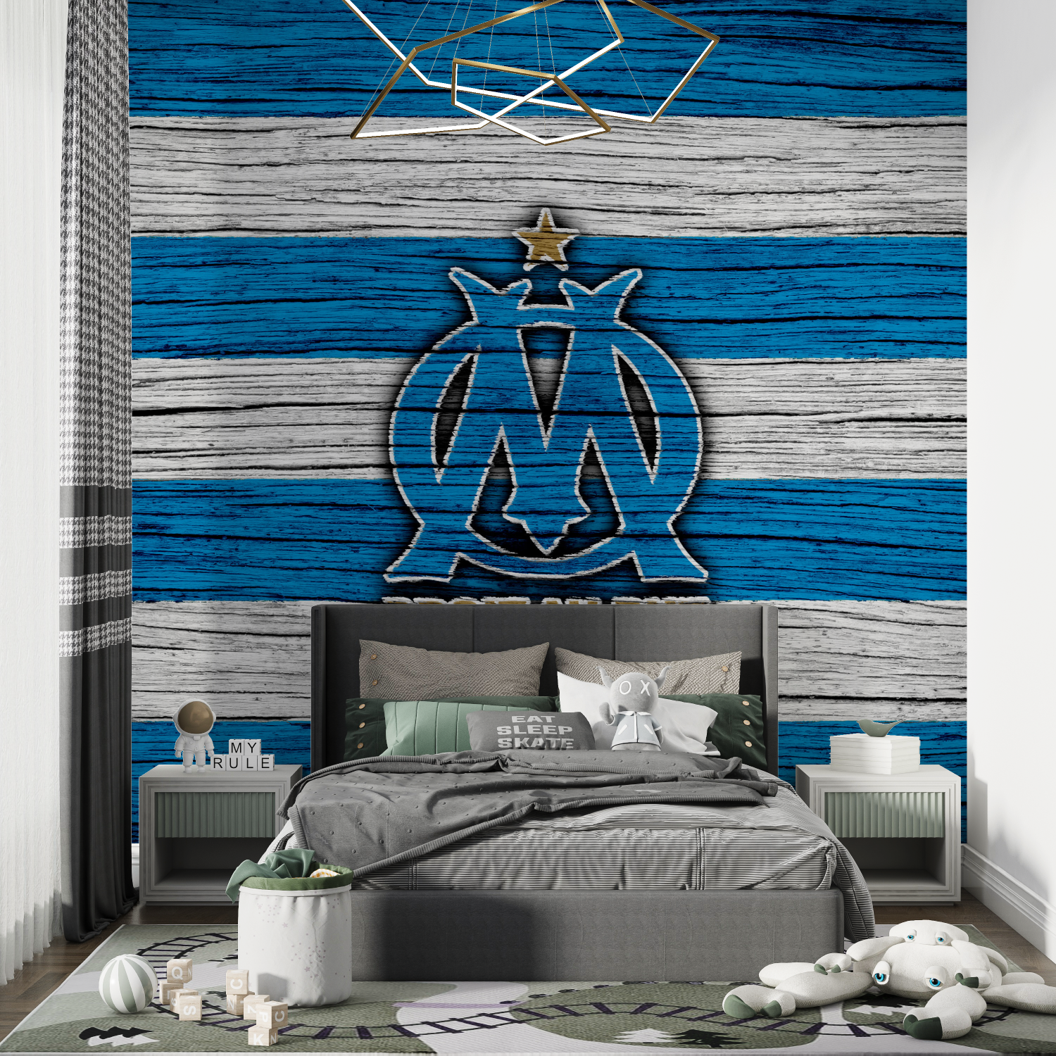 Papier peint foot om chambre de garcon