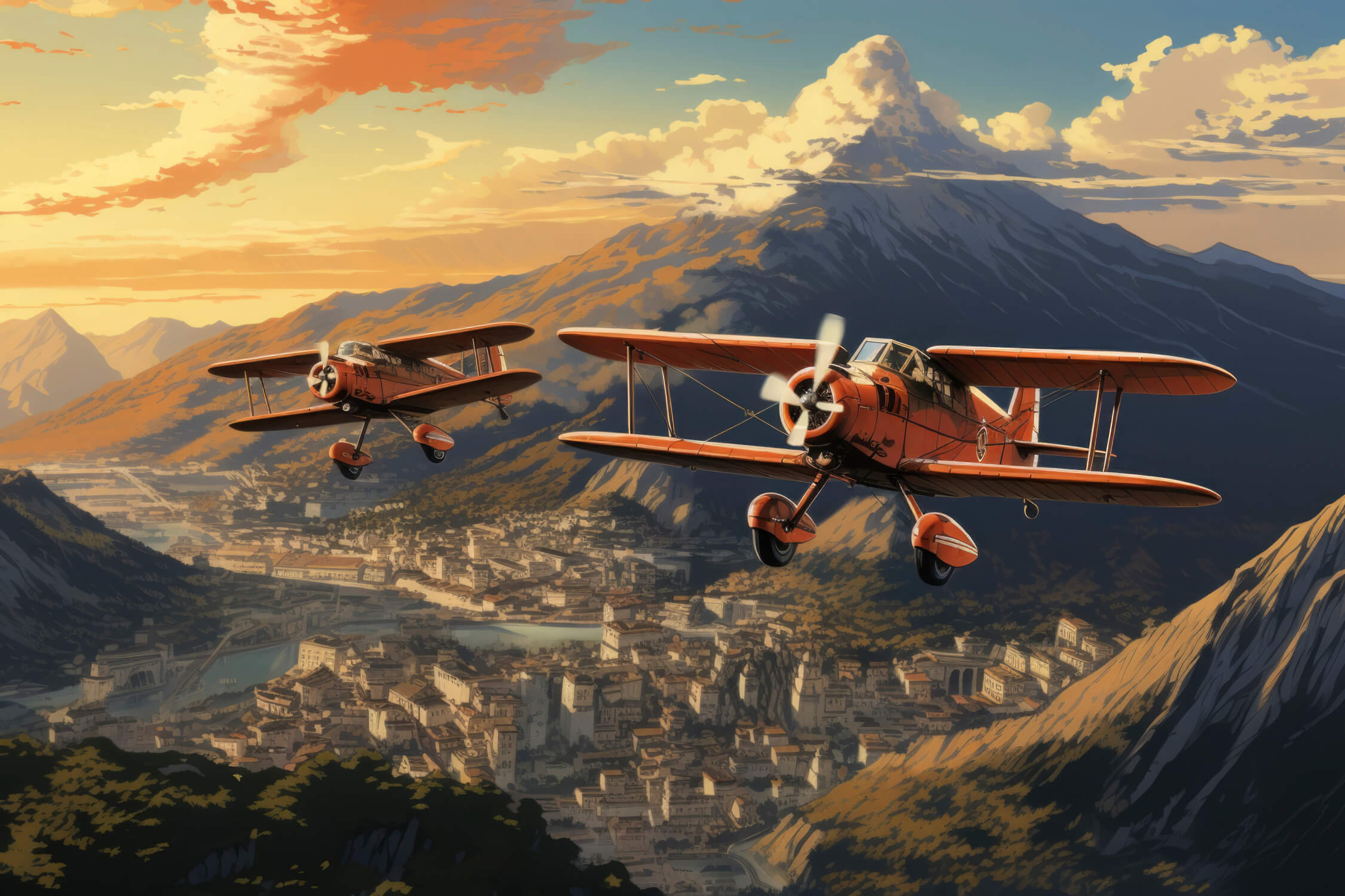 Papier peint garçon Avion vintage