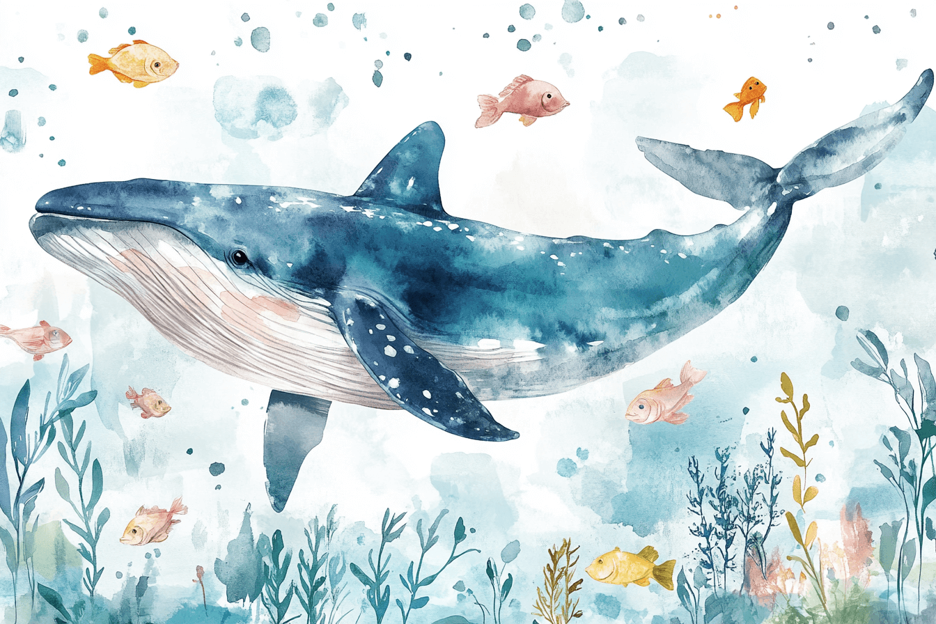 Papier Peint Marin Mer et Baleine