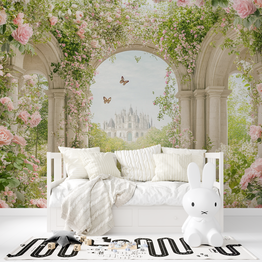 Papier peint princesse jardin royal tapisserie fille