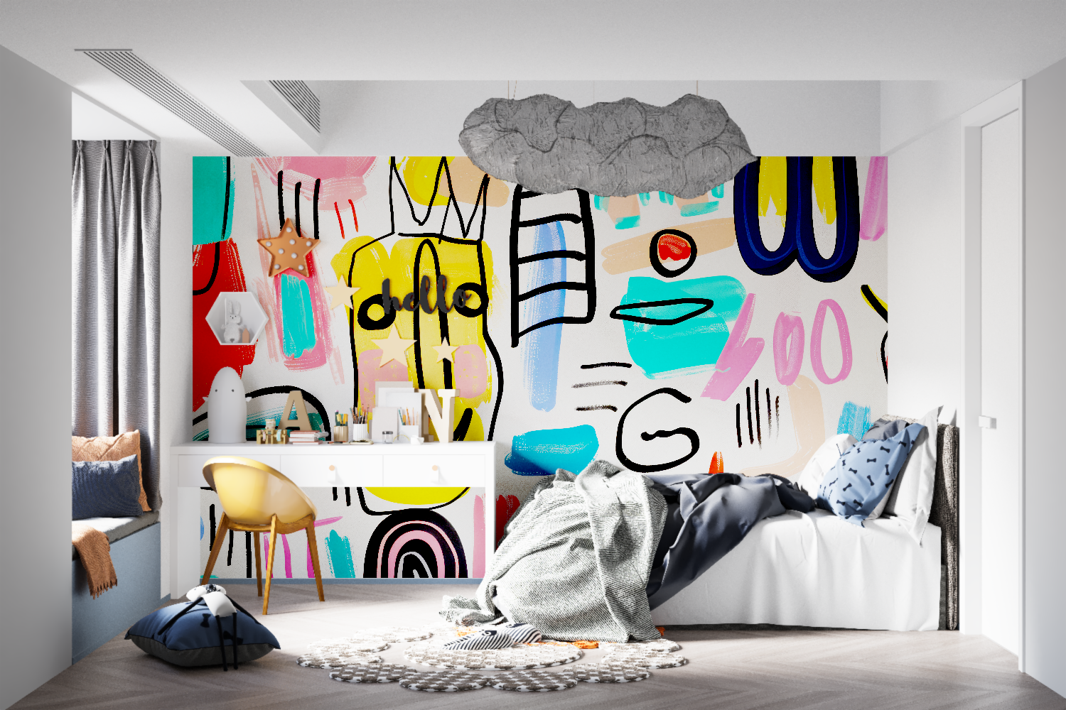 Deco Papier Peint Chambre Ado - mur panoramique