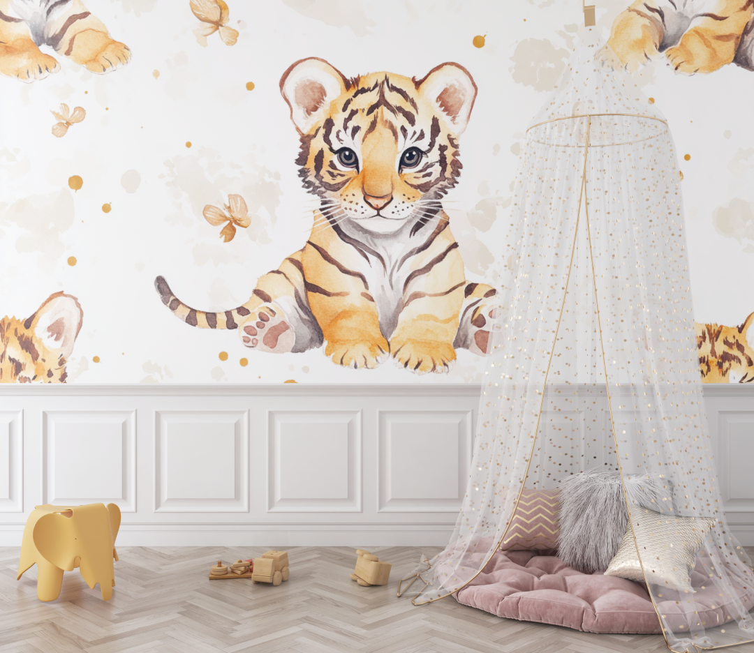 Papier peint tigre mignon bebe