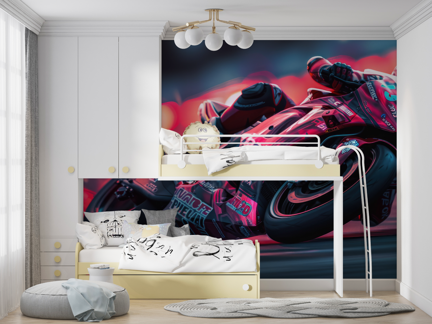 Papier peint moto gp nocturne manga hero