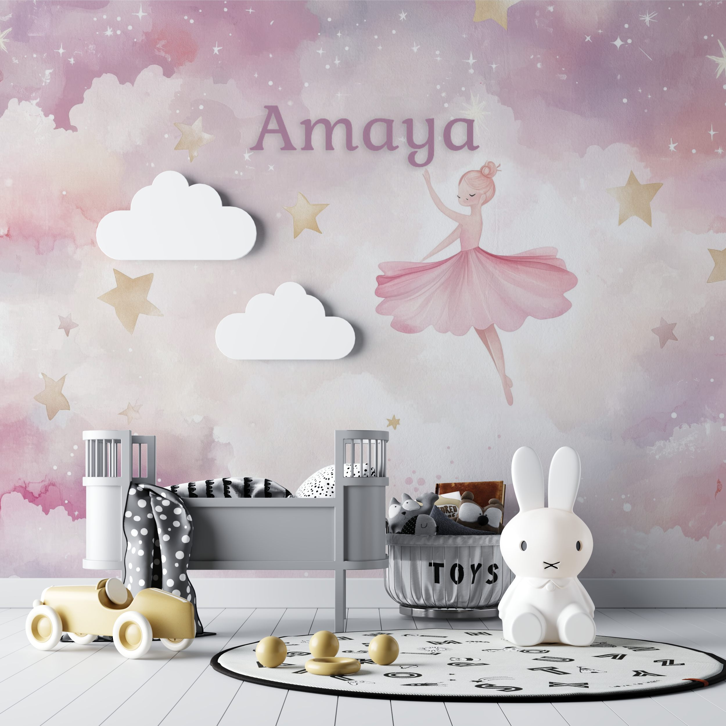 Papier peint prenom danceuse bebe tipi
