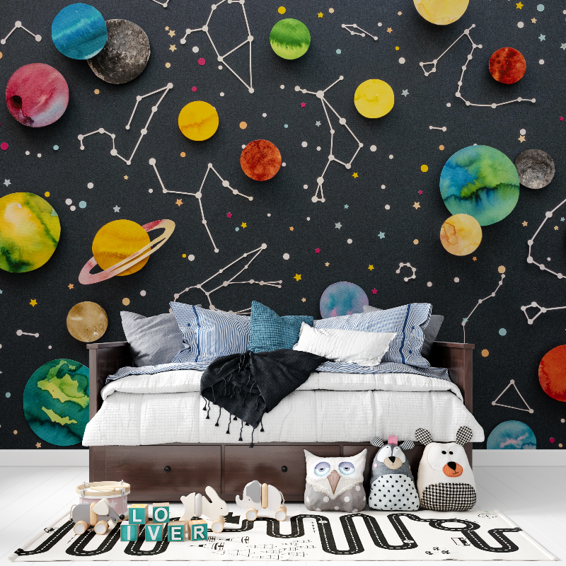 Papier peint chambre ado espace tapisserie pour ado