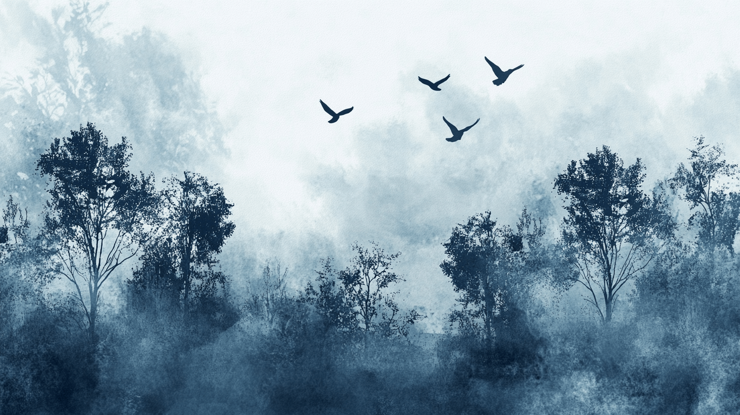 Papier Peint Arbre Oiseau