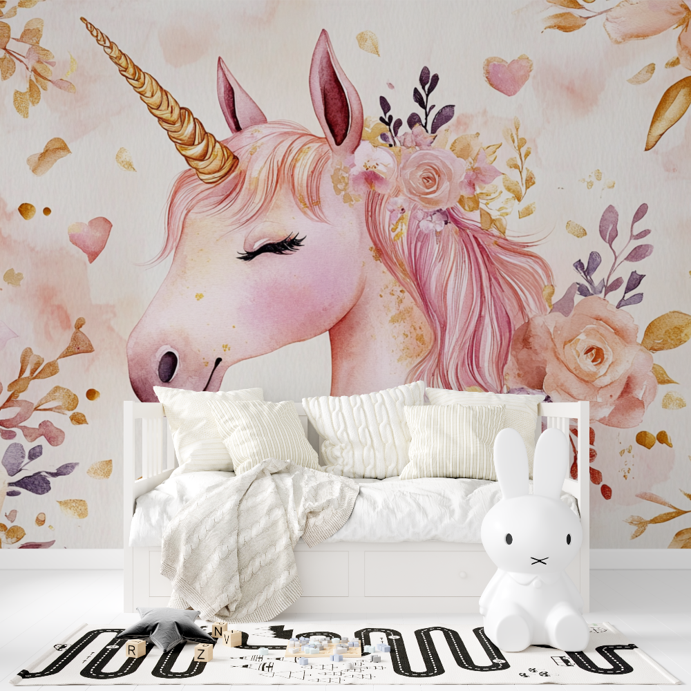Papier peint chambre licorne de... princier tapisserie fille