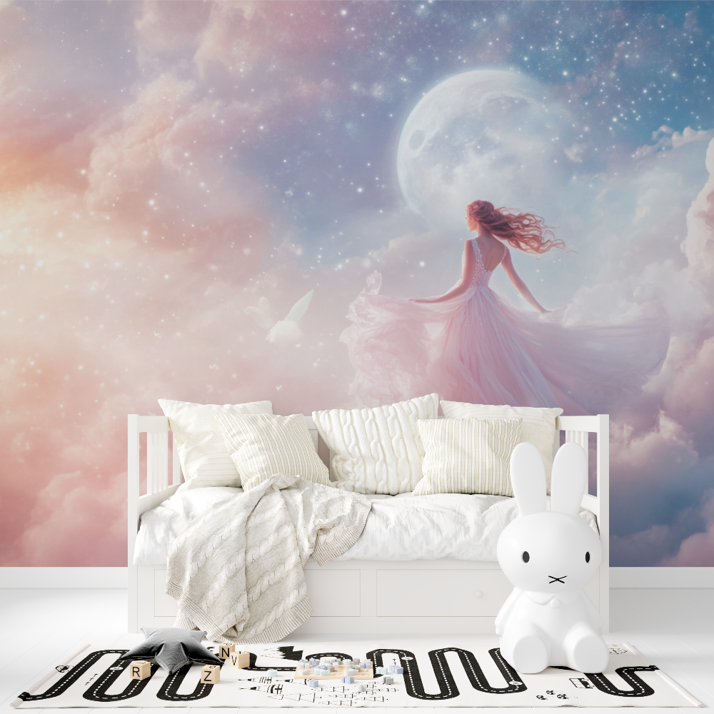 Papier peint princesse danse des etoiles tapisserie fille