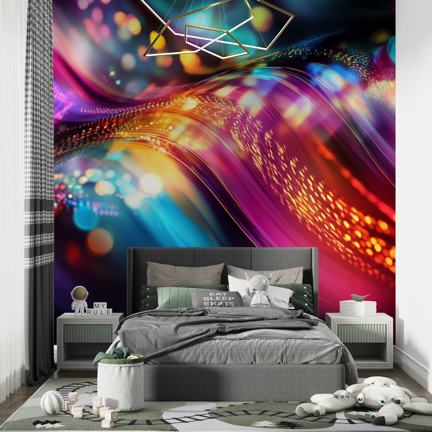 Papier peint hardstyle techno chambre de garcon