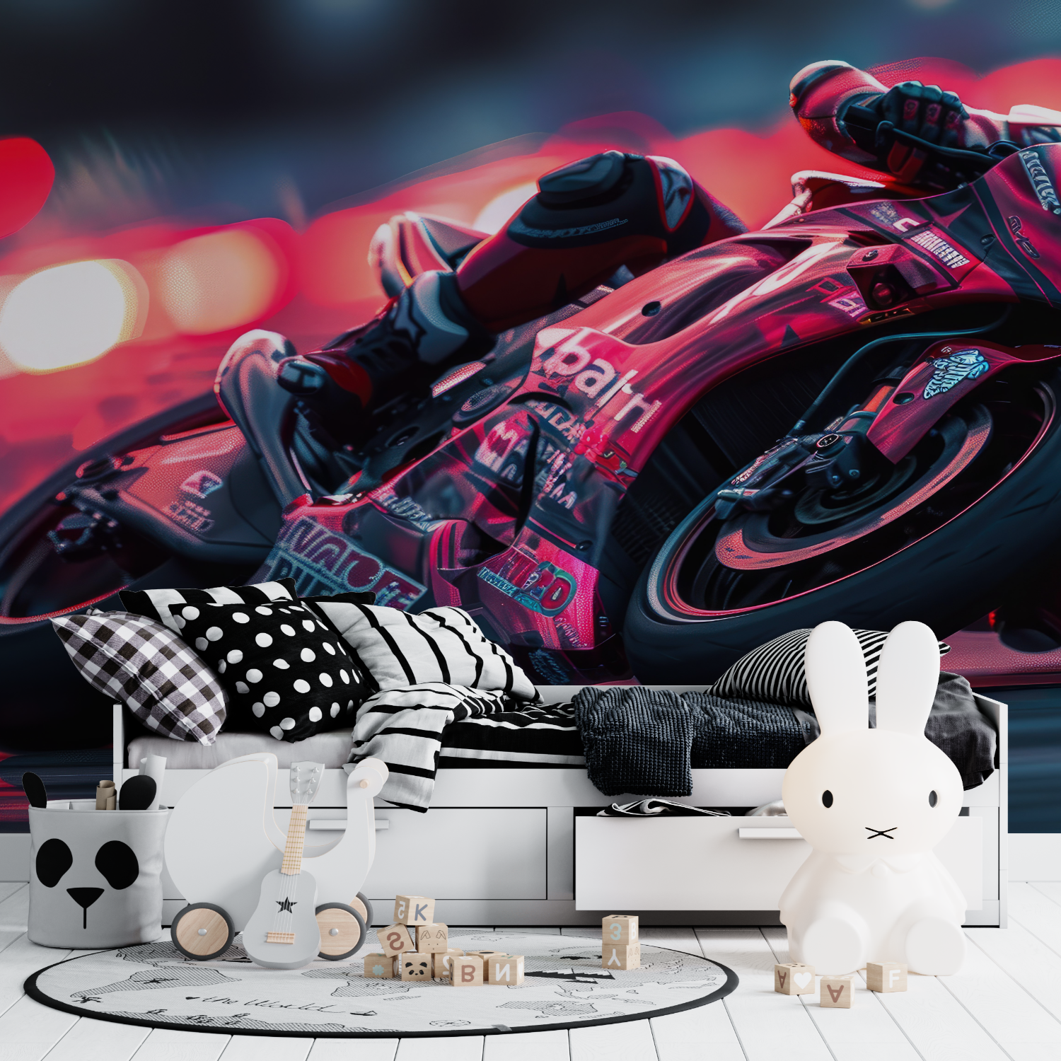 Papier peint moto gp nocturne tapisserie ado